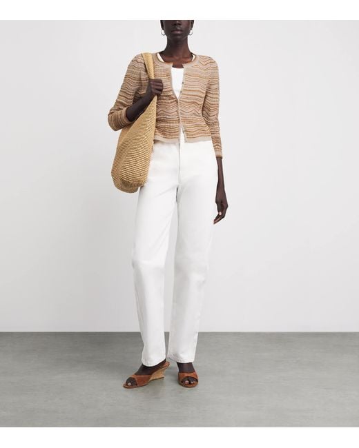 Sandro Brown Knitted Stripe Cardigan