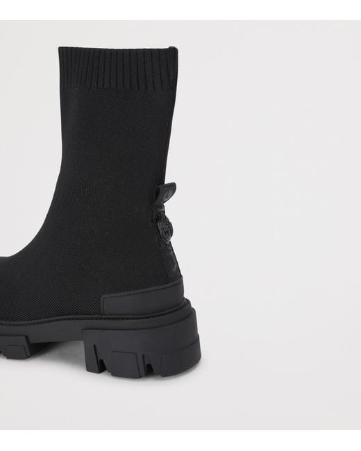 Kurt Geiger Black Stomp Sock Ankle Boots 50