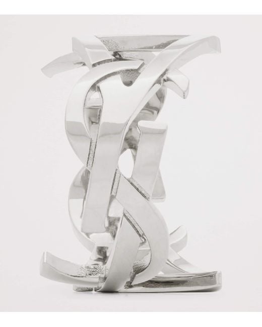 Saint Laurent Gray Twist Cassandre Ring