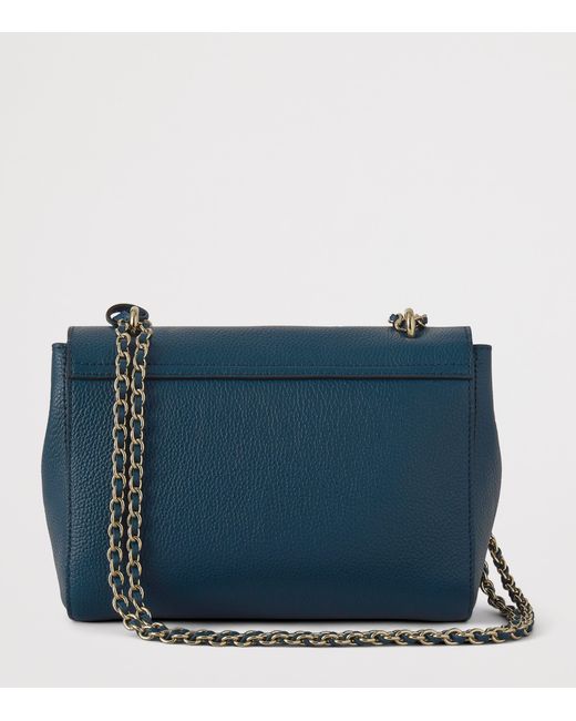 Mulberry Blue Small Leather Lily Shoulder Bag