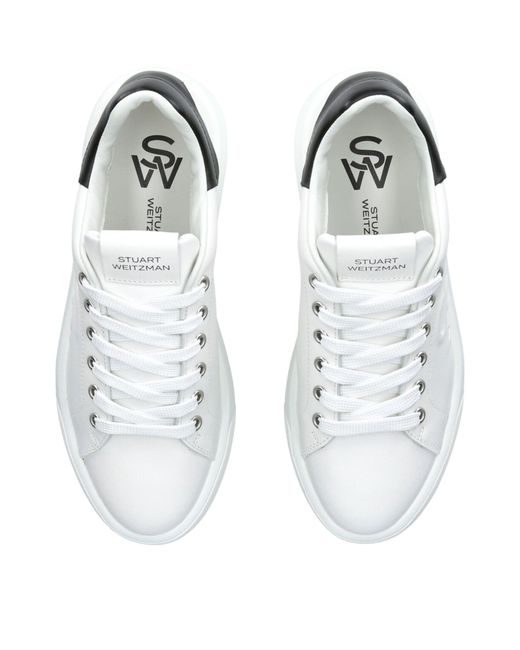 Stuart Weitzman White Leather Sw Pro Sneakers