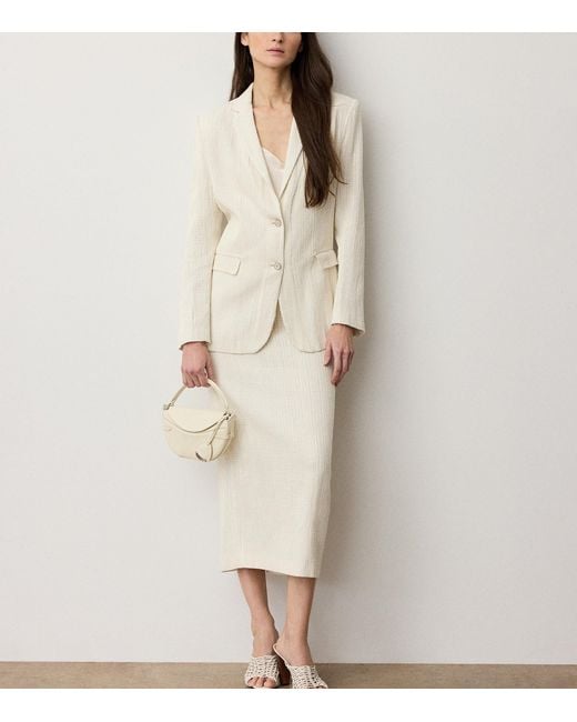 Ralph Lauren White Leather Angeline Blazer