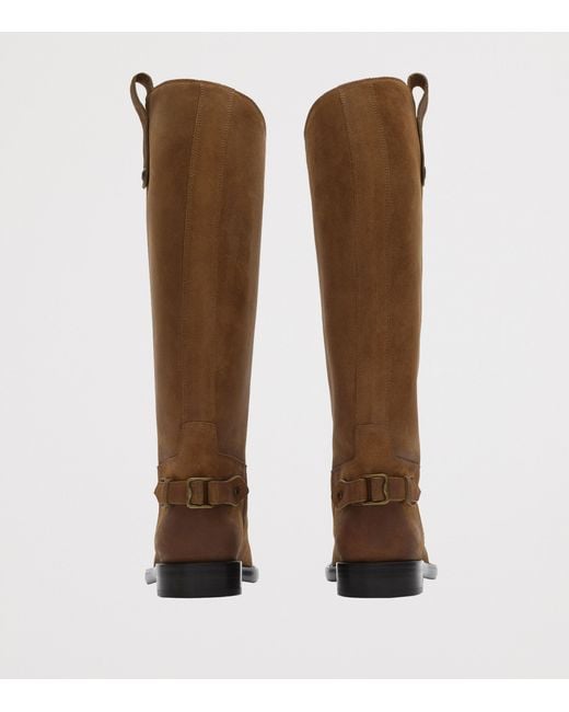 Burberry Brown Suede Cavalier Knee-High Boots