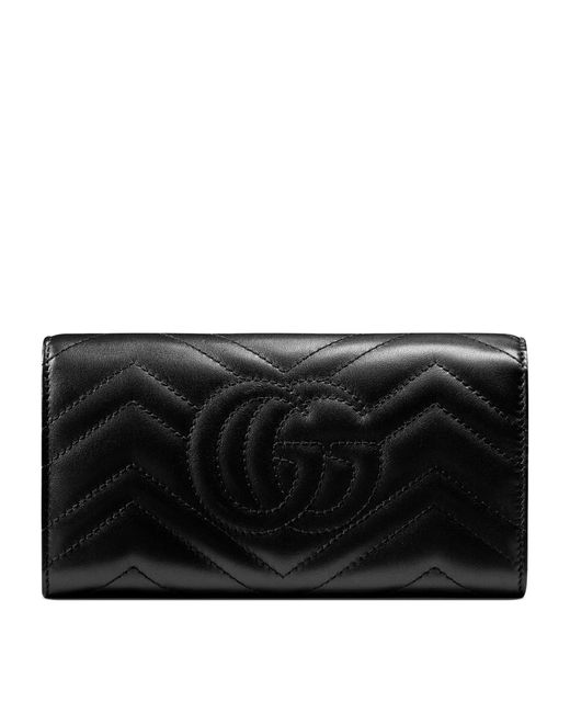 Gucci Black Leather Marmont Continental Wallet