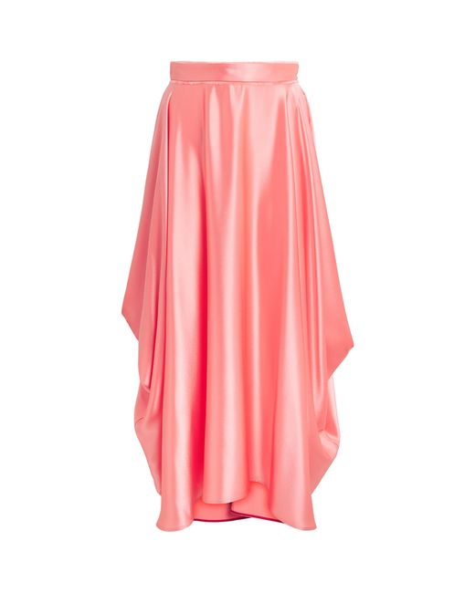 Roksanda Pink Satin Amari Midi Skirt