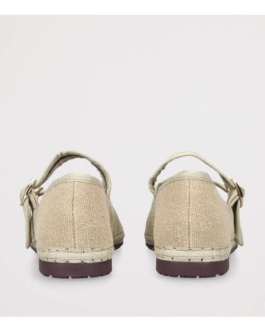 Flabelus Natural Linen-Blend Claire Mary Janes
