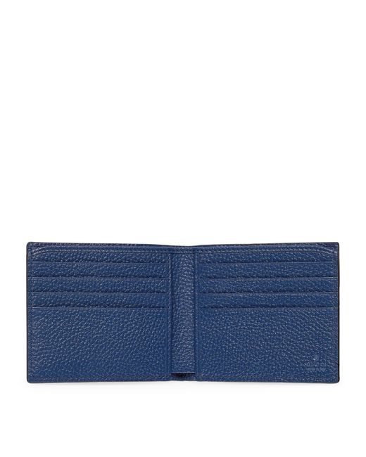 Gucci Blue Leather Logo Bi-fold Wallet for men