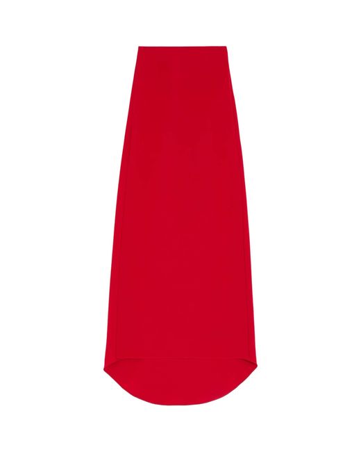 Valentino Red Silk Maxi Skirt