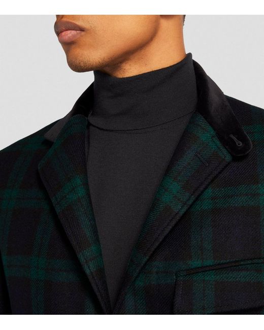 Polo Ralph Lauren Black Wool Tartan Blazer for men