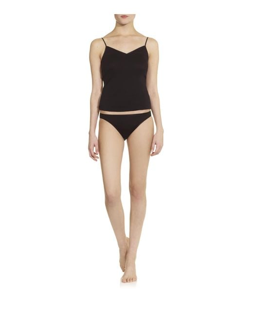 Hanro Black Cotton Seamless Mini Brief