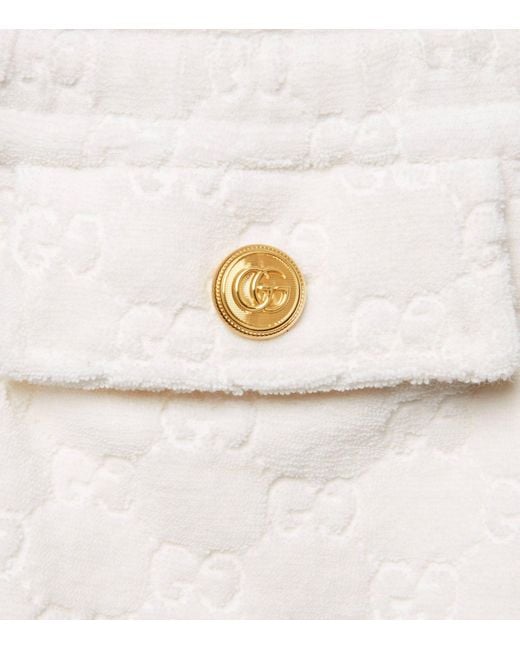 Gucci White Cotton Monogram Mini Skirt