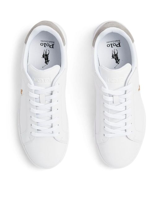 RLX Ralph Lauren White Leather Heritage Court Sneakers for men