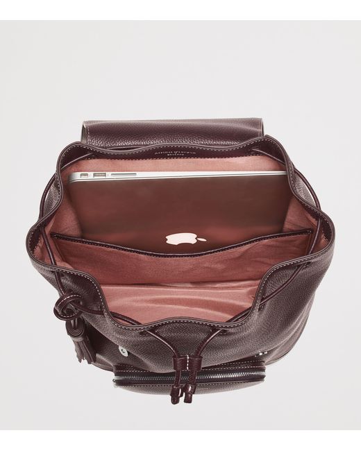 Aspinal Purple Medium Leather Hudson Backpack