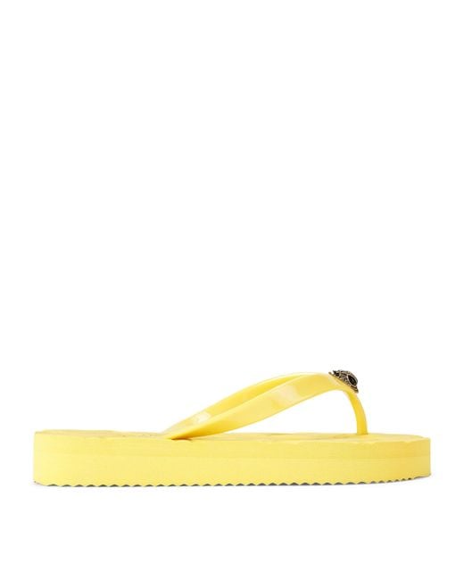 Kurt Geiger Yellow Kensington Q Flip Flops