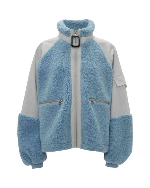 J.W. Anderson Blue Fleece Oversized Zip-up Sweatshirt