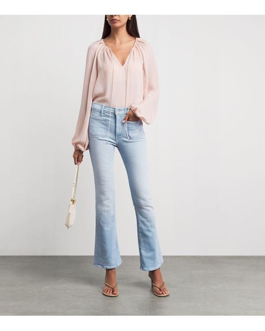 Mother Blue The Patch Pocket Weekender Flared Jeans