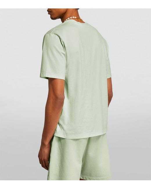 Palm Angels Green Cotton Logo T-shirt for men
