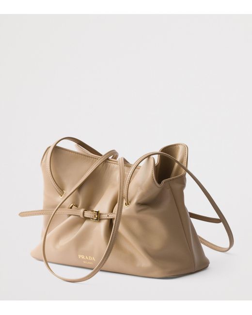 Prada Natural Small Leather Dada Shoulder Bag
