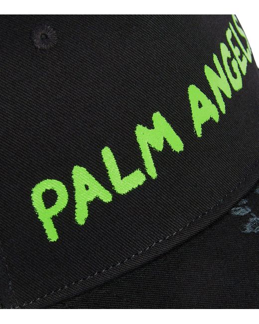 Palm Angels Green Logo Baseball Cap for men
