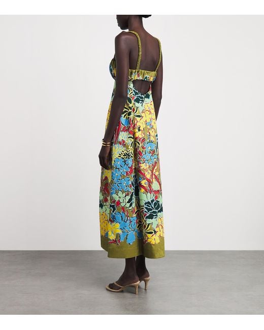 ALÉMAIS White Cotton Floral Solstice Midi Dress