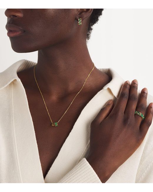 Suzanne Kalan Yellow Emerald And Diamond Shimmer Hoop Earrings