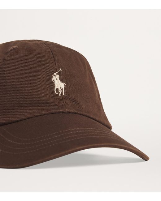Polo Ralph Lauren Brown Cotton Polo Pony Baseball Cap for men