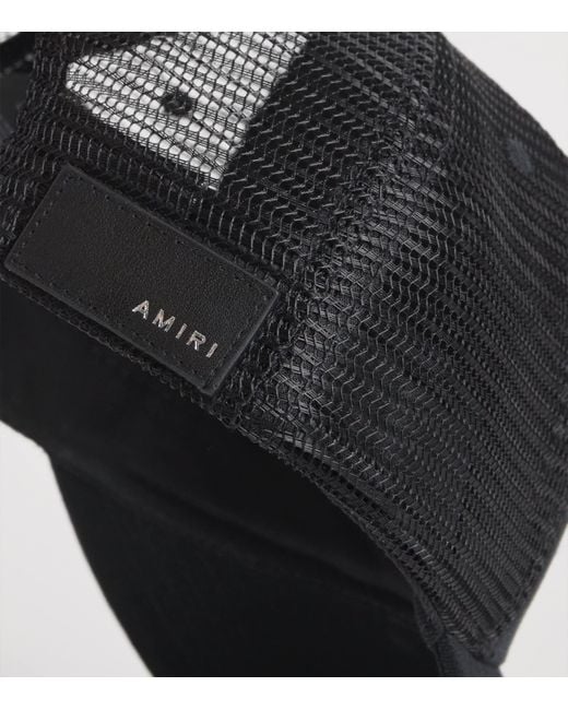 Amiri Black Stacked Bones Trucker Hat for men