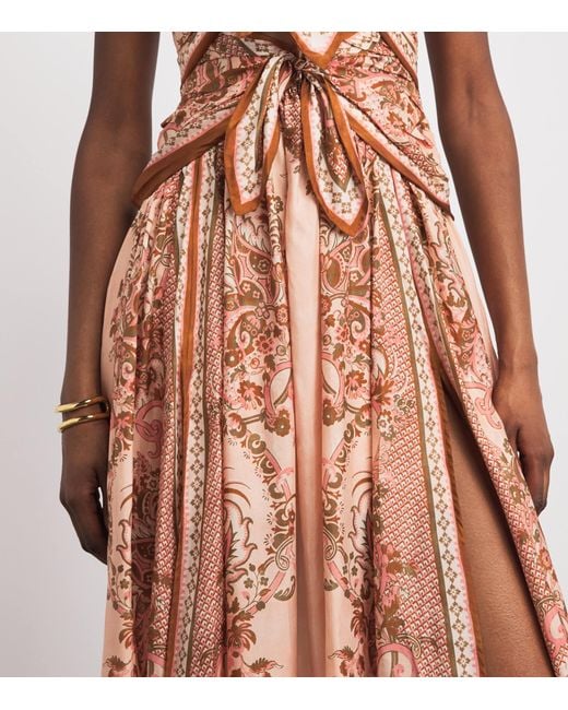 Zimmermann Pink Silk Paisley Aster Midi Dress