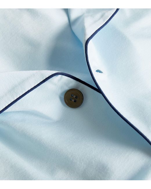 Derek Rose Blue Micro Modal Short Pyjama Set for men