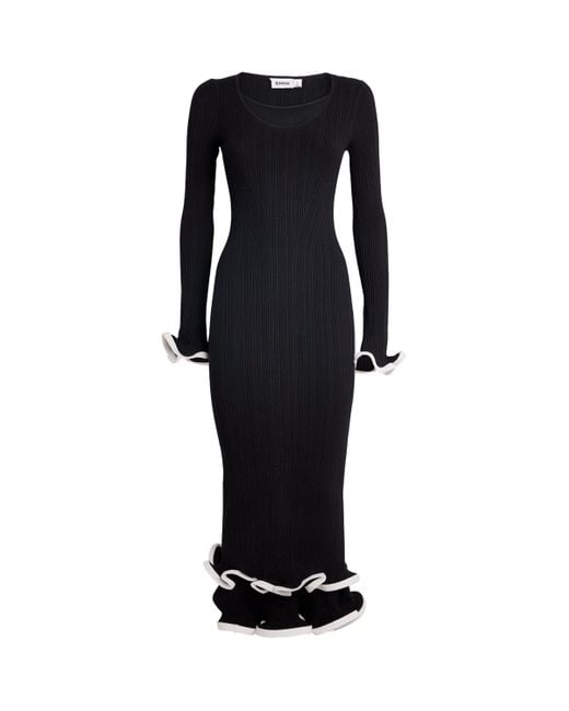 Jonathan Simkhai Black Long-Sleeve Solani Midi Dress