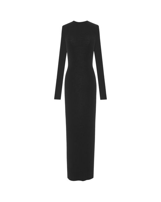 Saint Laurent Black Cashmere-blend Maxi Dress