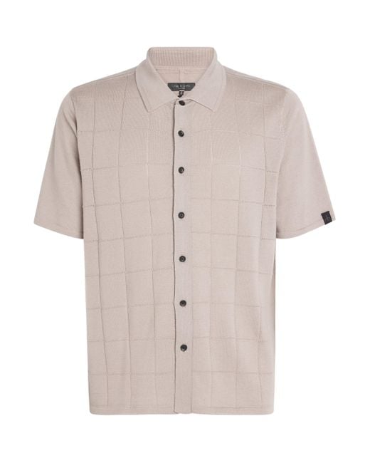 Rag & Bone Brown Wool-Blend Knitted Short-Sleeve Shirt for men