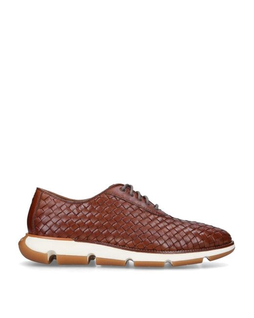 Cole Haan Brown Leather 4.Zerøgrand Oxford Sneakers for men