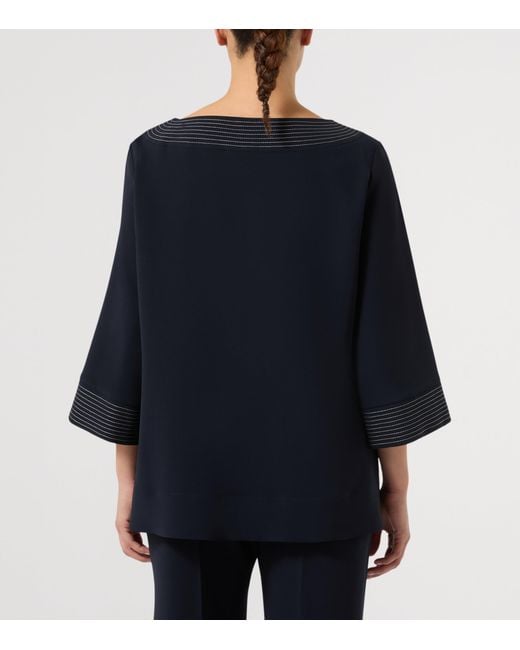 Marina Rinaldi Black Cady Tunic Blouse