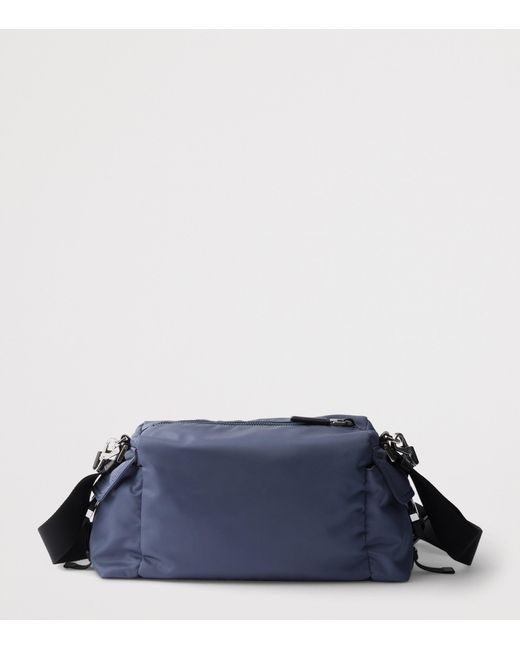 Prada Blue Re-Nylon-Leather Explore Messenger Bag for men