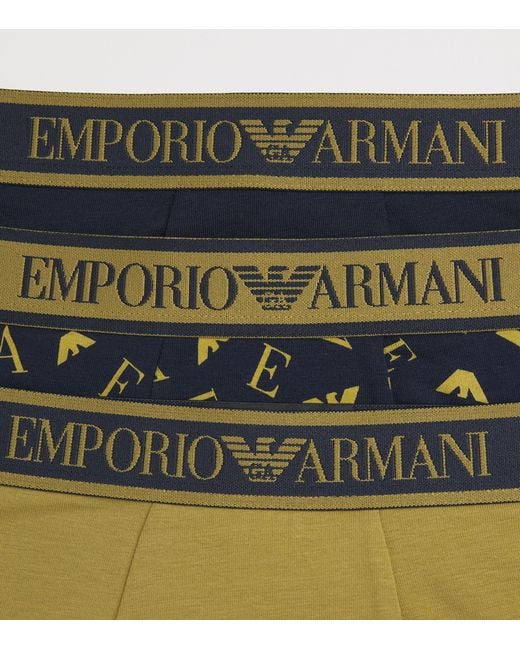 Emporio Armani Blue Stretch-Cotton Logo Boxer Briefs for men