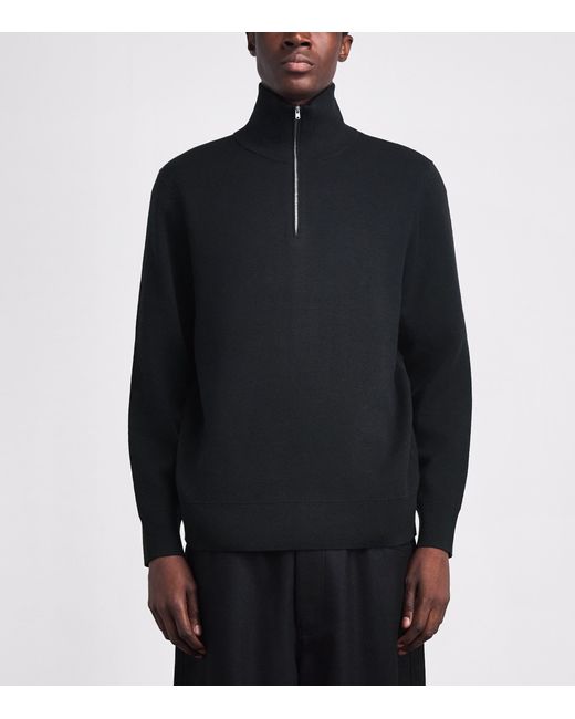 Sandro Blue Wool Half-Zip Sweater for men