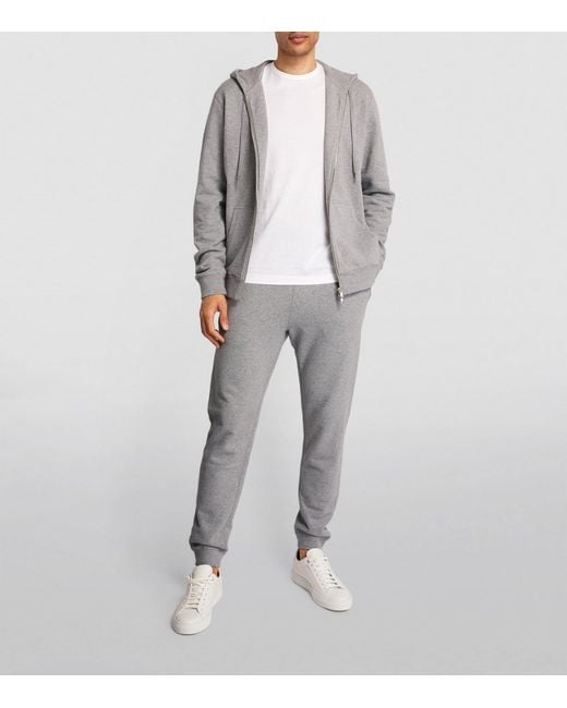 Sunspel Gray Loopback Zip-Up Hoodie for men