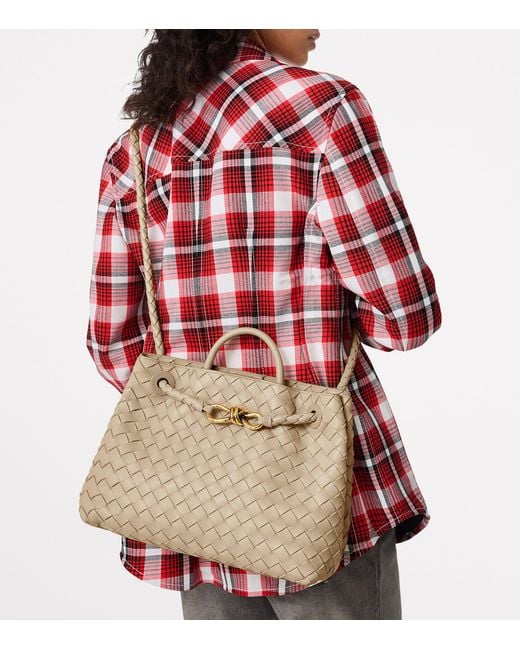 Bottega Veneta Natural Medium Leather Andiamo Shoulder Bag