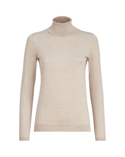 Brunello Cucinelli Natural Cashmere-Silk-Blend Rollneck Sweater