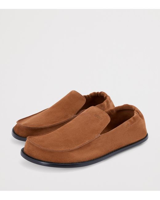 Loewe Brown Suede Flex Loafers for men