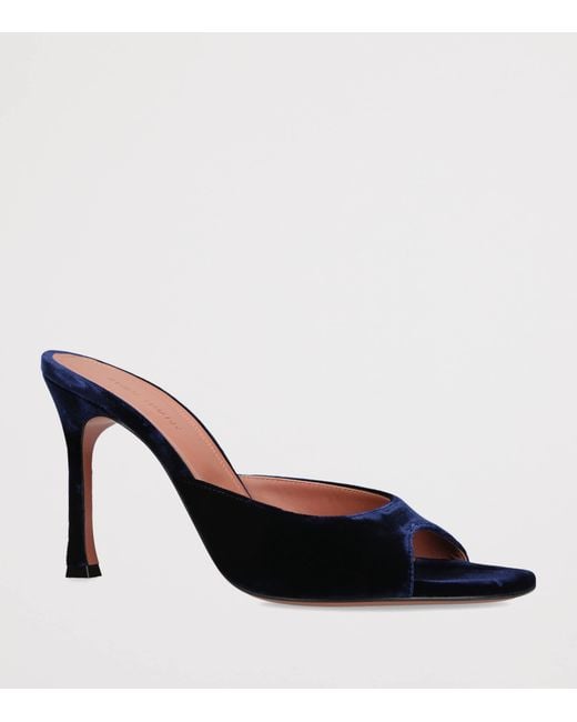 AMINA MUADDI Blue Velvet Alexa Mules 95