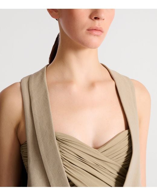 Balmain Natural Linen-Cotton Oversized Waistcoat