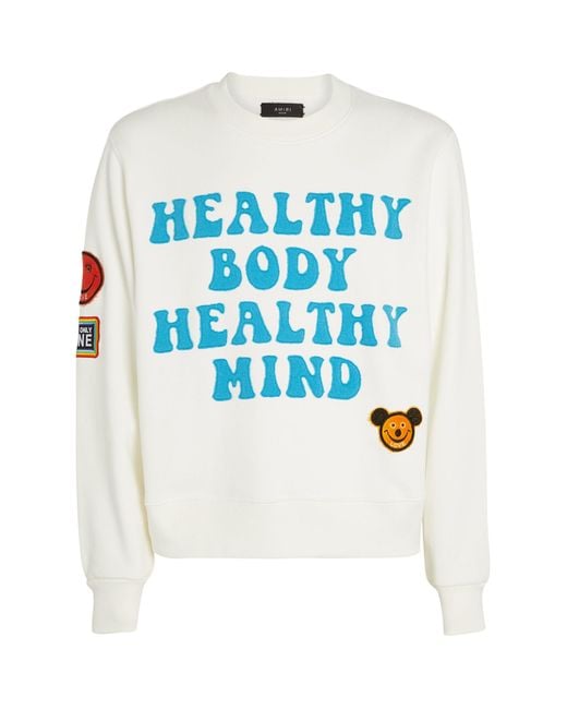 Amiri Healthy Body Healthy Mind Sweatshirt in White for Men | Lyst Canada