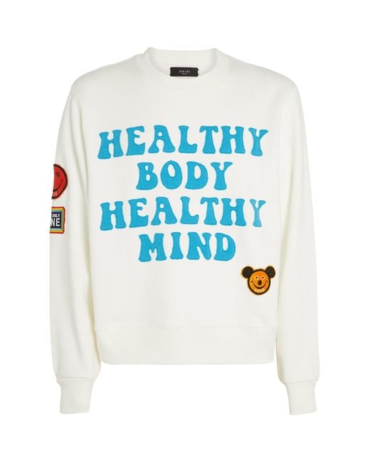 Amiri Healthy Body Healthy Mind Sweatshirt in White for Men Lyst Canada