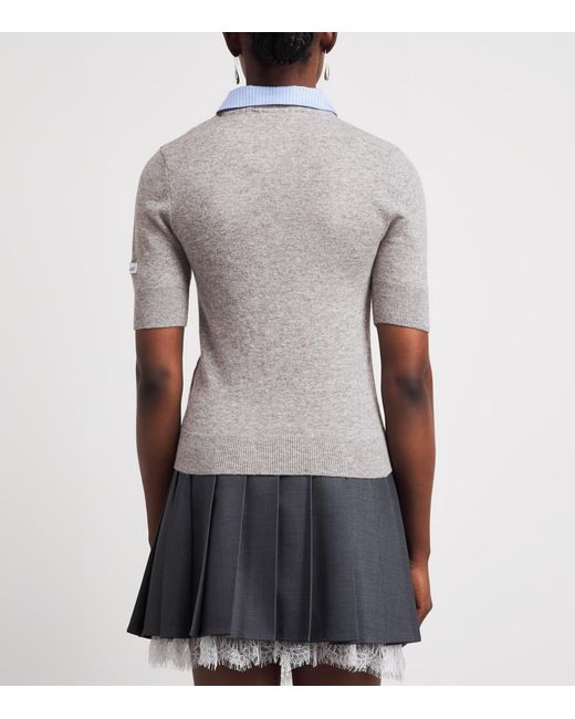 Claudie Pierlot Gray Wool Layered Sweater