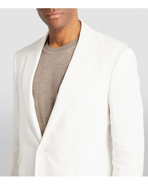 Ralph Lauren Purple Label White Linen Kent Blazer for men