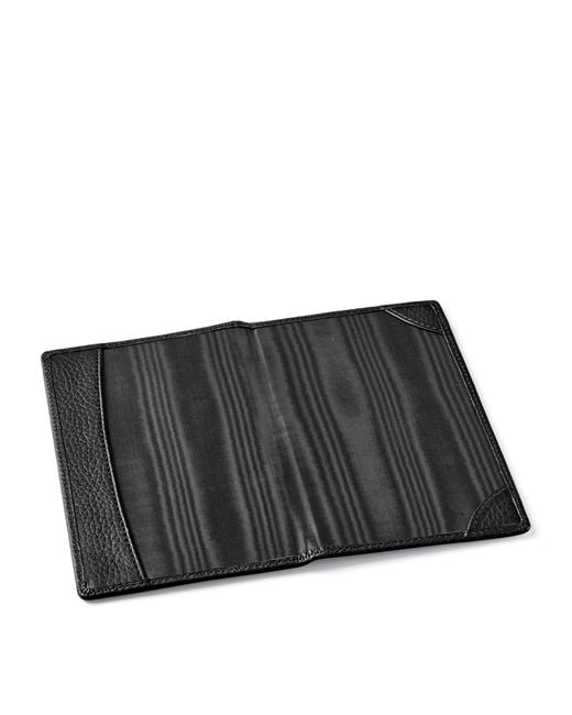 Aspinal Black Leather Scorecard Holder for men