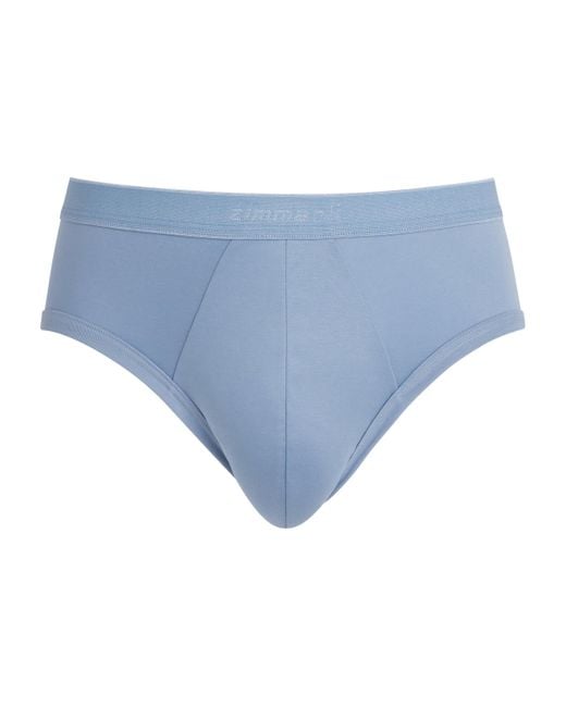 Zimmerli of Switzerland Blue Stretch-Cotton Briefs for men