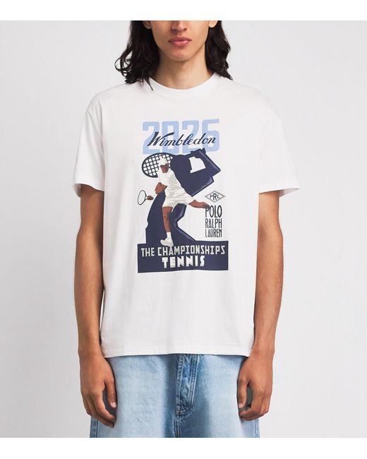 Polo Ralph Lauren White X Wimbledon Printed T-Shirt for men